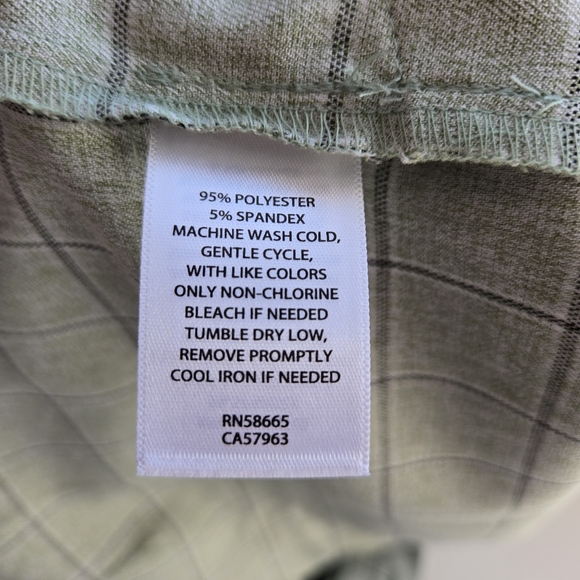 TREASURE & BOND Plaid Romper Size L Green Jumpsuit Button Front Office Casual - Picture 7 of 7